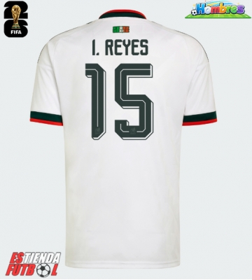 México Israel Reyes #15 Segunda Equipación Mundial 2026 Manga Corta